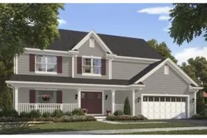 Exterior scheme with Acier SW 9170 body, Shoji White trim and Carnelian accent